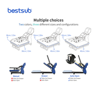 BestSub Machines de Sublimation à Ouverture Automatique avec Tiroir Coulissant Plat pour Impression de T-shirts – Presse à Chaud pour Sublimation