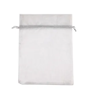Venta directa de fábrica, bolsa de Organza Rosa personalizada, bolsas de Organza de malla transparente de alta calidad