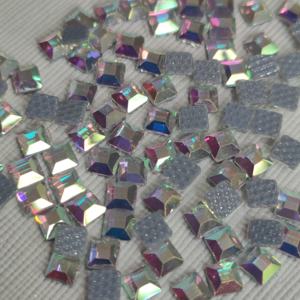 ZK Crystal AB Carré 3x3mm Diamant Forme Dos Plat Strass Manucure - Product Image 3