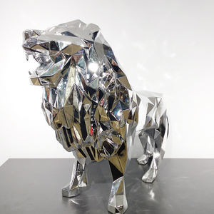 Estatuas de León de Resina y Fibra de Vidrio Hechas a Mano de la Mejor Calidad en Oro y Plata - Product Image 2