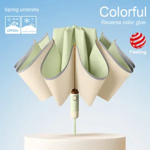 Paraguas Plegable Automático, Resistente al Viento, con Protección UV, para Hombre y Mujer, para Auto, Lluvia y Sol, con Recubrimiento de Color, Regalos Empresariales - Product Image 5