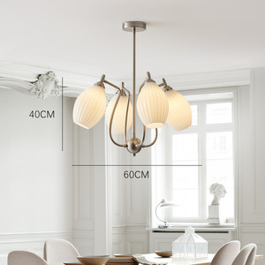 Trendy Creamy Minimalist Retro Ceramic Design Pendant <b>Light</b> Vintage Bauhaus Style Living Room Bedroom <b>Dining</b> Room Chandelier - Product Image 4