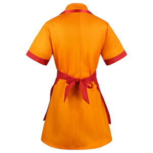 Disfraz de Cosplay de 2 Broke Girls para Mujer, Vestido Rojo Anaranjado con Delantal, Uniforme, Tallas XS, S, M, L, XL, XXL, XXXL, Primavera 2023, Juego de Roles de Anime - Product Image 3