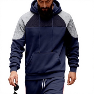 Conjunto Deportivo con Capucha para Hombre LM, 100% Algodón, Color Sólido, Bloques de Color, Manga Larga, Sudadera Informal con Pantalones y Bolsillos Laterales, Ropa de Invierno - Product Image 6