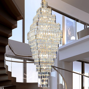 Langju Modern Art Deco Personalizable Big Hotel Lobby Iluminación para Hotel Lobby Sala de estar Techo alto Puerta de entrada Candelabro - Product Image 1