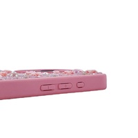 Étui de téléphone en TPU+PC antichoc de luxe avec diamants brillants, design mignon et pailleté pour filles, compatible avec les modèles 11 13 14 15 Plus Pro