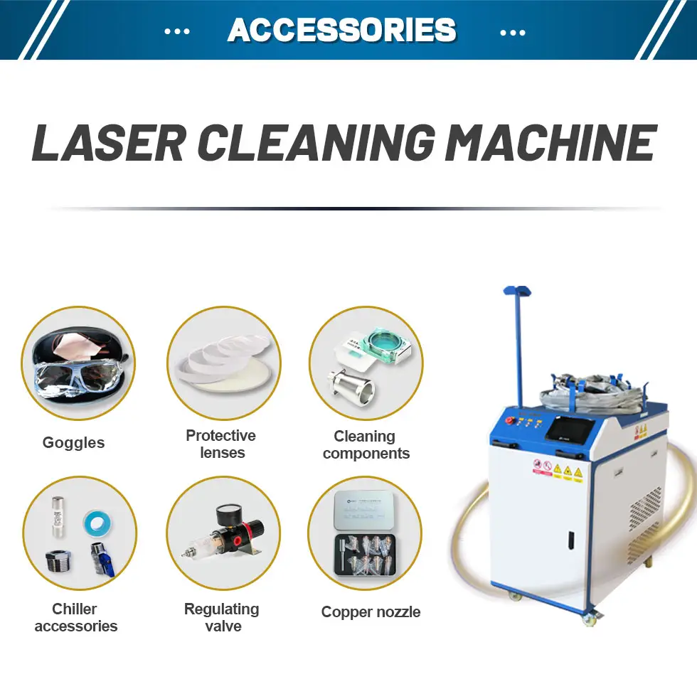 Foster high efficiency large size portable handheld fiber laser cleaning machine can remove the object surface