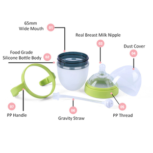 Biberons en Silicone <span class=keywords><strong>Anti</strong></span>-ride pour bébés, 150ml, sans BPA, produit de qualité alimentaire, vente en gros, livraison gratuite - Product Image 3