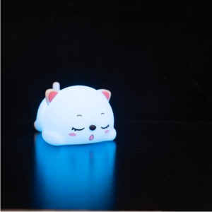 ضوء ليلي سيليكوني على شكل قطة نائمة لطيفة، 7 ألوان، إضاءة LED دافئة، تحكم باللمس، ديكور منزلي صغير لغرف نوم الأطفال - Product Image 2