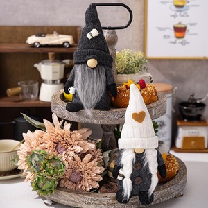 Figurine de gnome de café moulu à la main chapeau pointu tricoté noir et blanc décoration de café nain <span class=keywords><strong>Rudolf</strong></span> pour la fête de Diwali - Product Image 6