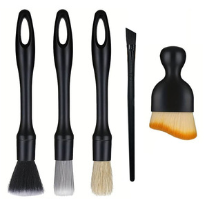 Cepillo para detalles de coche 3,5, cepillo para cubo de rueda de 6 piezas, cepillo para huecos de pelo suave, cepillo de limpieza de molduras interiores, herramienta de lavado de coches - Product Image 1