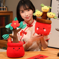 Coussin en peluche Arbre à Arganier porte-bonheur, adorable plante en pot porte-bonheur, jouet en peluche doux, ornement en peluche 30cm, unisexe, pour décoration intérieure