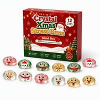 Bestseller transfrontalier : Boîte mystère de Noël avec Mochi compressible et Pâton de cristal, Jouet anti-stress, Coffret cadeau joyeux