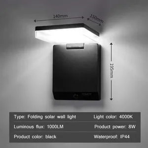 <span class=keywords><strong>Lampe</strong></span> murale <span class=keywords><strong>LED</strong></span> pliable à détecteur de mouvement <span class=keywords><strong>solaire</strong></span>, éclairage extérieur, lumières de garage, éclairage de sécurité pour cour, jardin, clôture, décoration de hangar - Product Image 6