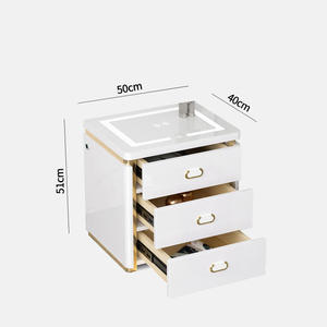 <span class=keywords><strong>Comodino</strong></span> Intelligente Multifunzionale con Frigorifero e Armadietto, Stazione di Ricarica e Luce LED, Tavolino Moderno per Camera da Letto - Product Image 6