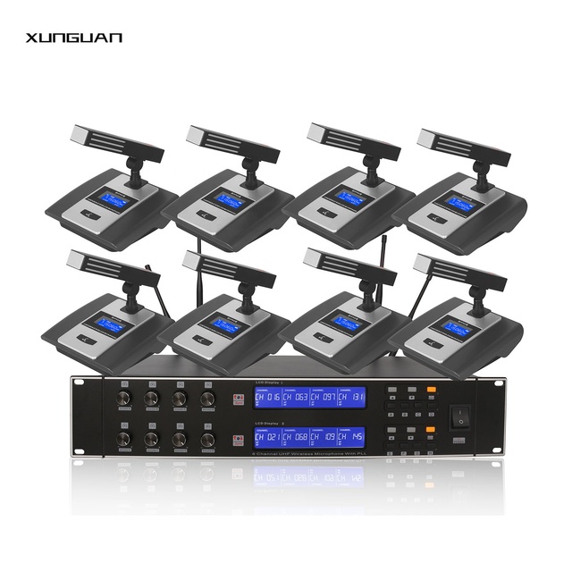 U-M8000 Conference Mic 8 Channel UHF IR Wireless Microphone with Handheld/Headset/Lavalier for Big Show