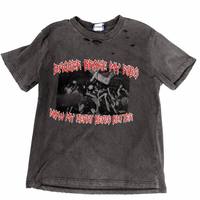 T-shirt Homme Tendance Unique Vintage en Coton Lavé Teint en Pièce avec Impression en Relief Bicolore Contraste Marques Jeunesse Étiquette Designer Expédition Rapide
