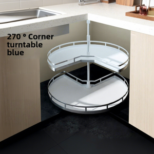 Estante giratorio de doble capa para especias, extraíble de esquina, con cesta giratoria de 270 grados para gabinetes de cocina, modelo Little Monster - Product Image 5