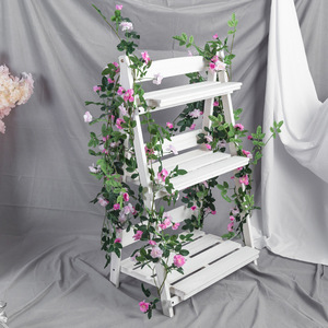 Guirlande de roses artificielles Bai Yong en soie, fleurs roses, blanches, violettes claires, rouges, décoration de mariage, fabrication artisanale par moulage par injection - Product Image 2
