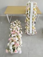 Nouvelle décoration de mariage de haute qualité, boule de fleurs en soie violette, rangée artificielle, fond de scène de table, arche, décorations de plafond