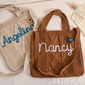 Bolso de Mano Tejido a Mano Estilo Vintage Uionen, Bolso Tote Personalizado con Nombre, para Uso Diario - Product Image 5