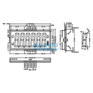 Nhà máy tùy chỉnh 12 giờ COG loại HTN tích cực pin kết nối 6 chữ số <span class=keywords><strong>7</strong></span> đoạn LCD hiển thị cho điện tử Quy mô hệ thống cân nặng - Product Image 4