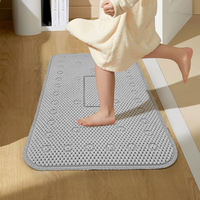 Tapis de salle de bain antidérapant, tapis de douche résistant aux taches, ajouré pour éviter l'accumulation d'eau, tapis de sol de toilette en PVC avec ventouses