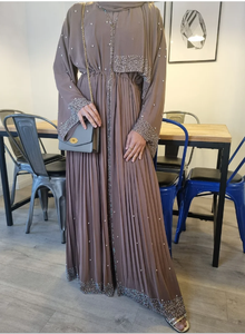 Alta calidad más Nuevo Islámico Floral brillante lentejuelas longitud completa Eid musulmán Maxi vestido abierto Abaya mejor calidad - Product Image 2