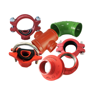 소방 연성 팔꿈치 플랜지 감소 티 그루브 파이프 피팅 화재 방지 페인팅 FM 유연한 강성 커플 링 - Product Image 1