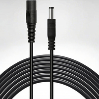 Kabel Ekstensi Daya Charger DC 12V 5ft DC5.5 2.1 dengan Jack DC 2.5*5.5 Male & Jack IEC Female untuk Kamera CCTV
