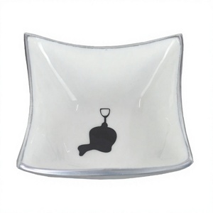 Tazón de Esmalte Blanco, Plato Decorativo de Metal para Servir Alimentos, Forma Cuadrada, Alta Calidad, Venta al por Mayor, Tazones para Frutas y Dulces, Decoración del Hogar - Product Image 1