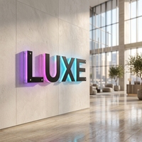 Enseigne LED 3D personnalisée Zhilin avec rétroéclairage RVB pour salons de beauté, entreprises, centres commerciaux - Décoration murale en métal étanche IP65