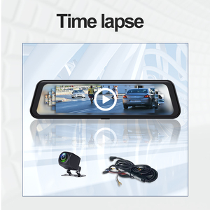 Xe DVR 4k 12 inch gương Carplay & Android Auto không dây Miracast ống kính kép 1080p Video Recorder Wifi kết nối GPS navigation - Product Image 6