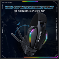 Auriculares Inalámbricos para Juegos ONIKUMA GT826, Auriculares RGB para Gamers, BT V5.4, Sobre la Oreja, Profesionales, 2.4GHz, con Micrófono