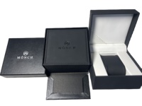 Boîte en cuir PU noir de haute qualité, fabriquée à la main, pour un seul montre, avec insert en coussin personnalisé, cadeau