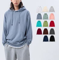 Op maat gemaakte OEM logo 360gsm gehaakte French Terry eco-vriendelijke herfst streetwear drop shoulder pullover hoodies sweatshirts voor heren