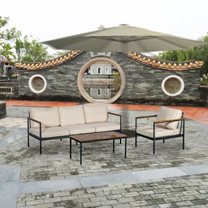 Customized Outdoor <b>Sofa</b> Modern Aluminum Patio Garden <b>Sofas</b> Set <b>Waterproof</b> Couch Villa Hotel Furniture - Product Image 3