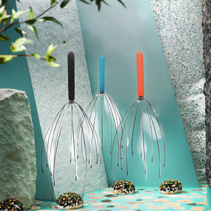 Masseur de cuir chevelu portable en acier inoxydable, outil de relaxation en forme de griffe d'octopus ou d'<span class=keywords><strong>araignée</strong></span> - Product Image 3