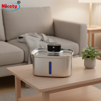 Fontaine à eau pour chat en acier inoxydable, distributeur d'eau intelligent pour animaux de compagnie, automatique pour chat, chien, filtration multicouche
