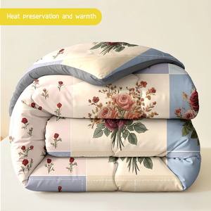 Ensemble de couette rétro luxueux à motifs floraux patchwork, toutes saisons, chaleur et confort, literie élégante pour chambre principale, taille Queen/King - Product Image 4