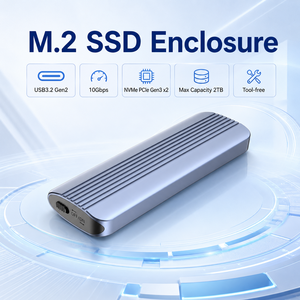 Boîtier SSD M.2 NVMe sans outil, 10 Gbps, Type-C, boîtier de <span class=keywords><strong>disque</strong></span> <span class=keywords><strong>dur</strong></span> externe, puce JMS583, boîte de stockage portable en aluminium, 2 To - Product Image 2