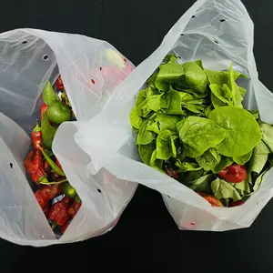 Wholesale Custom Eco Friendly Biodegradable Fresh Vegetable Produce Salad Bio Bags Bag Made From Cornstarch