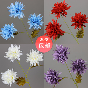 Flores de Crisantemo Artificiales con Llama, de Seda, Tallo Único, Decoración para Bodas, Accesorios para el Hogar y Exteriores, 20 Piezas, Envío Gratis - Product Image 2