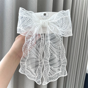 Pinza para el pelo <span class=keywords><strong>de</strong></span> encaje transparente con lazo <span class=keywords><strong>de</strong></span> hada hecha a mano para primavera/<span class=keywords><strong>verano</strong></span> - Novedad, regalo - Product Image 4