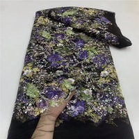 Kain Brokat Bordir Bunga Mawar Besar Payet Mutiara Gaya Lisami untuk Pernikahan Pengantin, Bahan Lace Dot Stretch Afrika Eropa