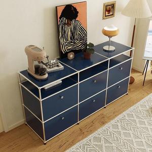 Buffet USM d'occasion en acier inoxydable, armoire modulaire domestique, meuble TV combiné, rangement compact et - Product Image 2