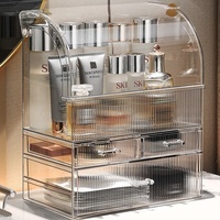 Boîte de rangement cosmétique moderne transparente en acrylique pour les soins de la peau avancés Support de rangement de bureau Fournitures ménagères