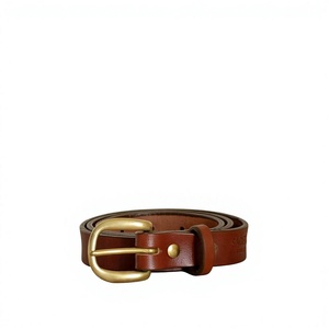 Ceintures en cuir de vachette marron écologiques de qualité supérieure, longueur personnalisable, boucle carrée en acier robuste de 3,8 cm, solide, pour fêtes - Product Image 5