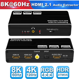8K 60Hz <strong>HDMI</strong> 2.1 <strong>Audio</strong> <strong>Extractor</strong> <strong>7.1CH</strong> 5.1CH 2CH Stereo <strong>Extractor</strong> Converter Optical TOSLINK SPDIF 3.5mm <strong>Audio</strong> Splitter Adapter - Product Image 2