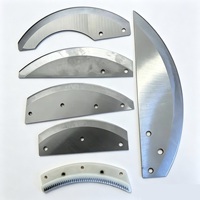 Cuchilla Curva de Media Luna de Acero Inoxidable para Corte Industrial de Alimentos en Banda Transportadora, con Orificios Personalizados para Cortar Vegetales